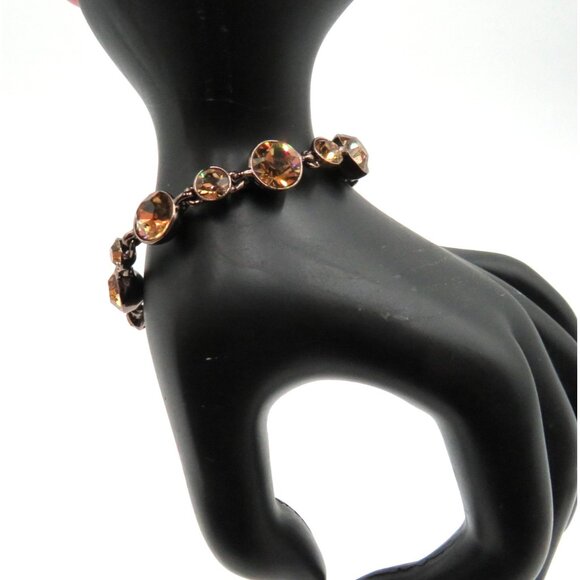 Givenchy Bracelet Womens‎ Crystal Rose Gold Tone Designer Signed Gift Jewelry - Picture 2 of 13